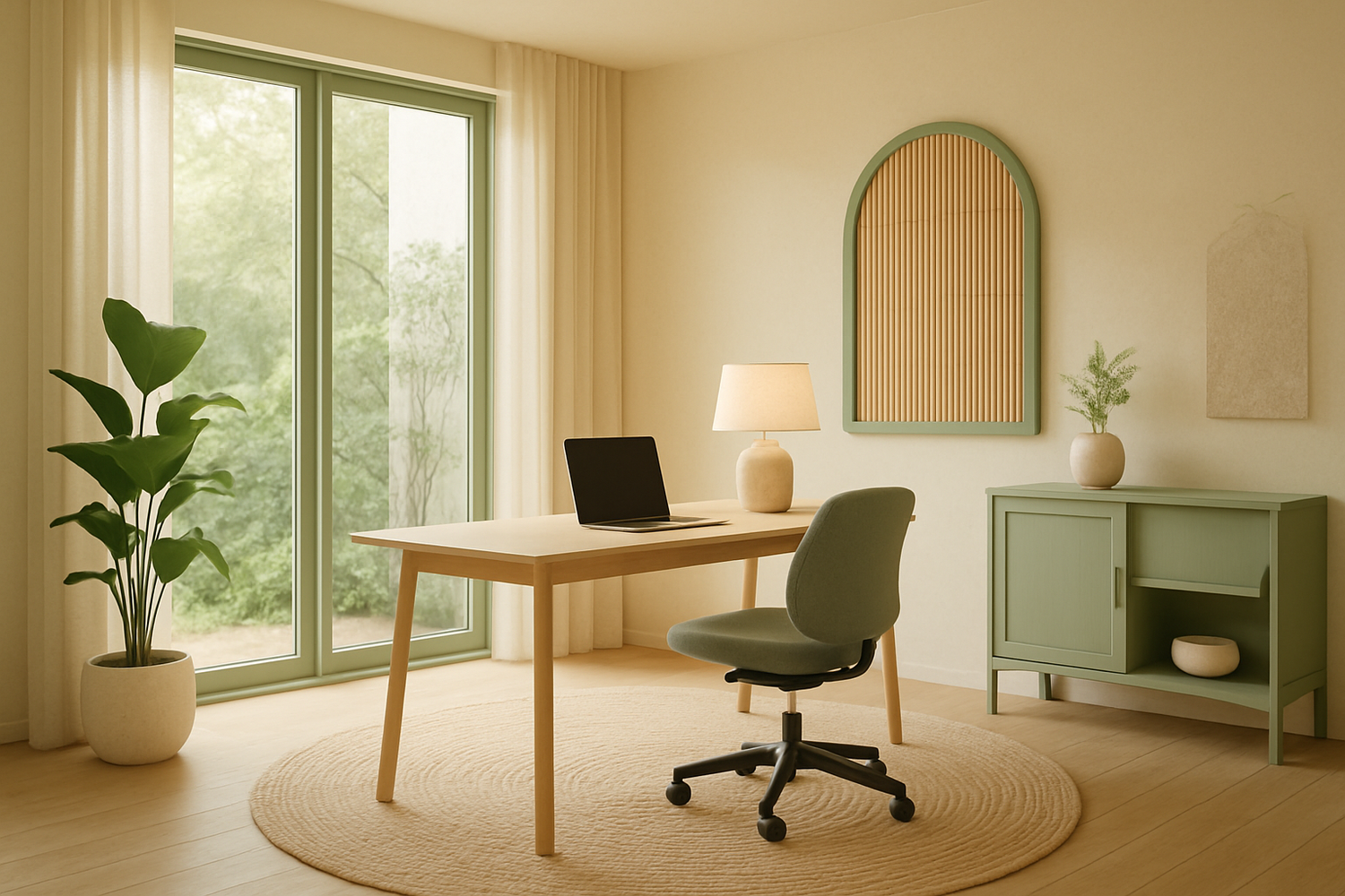 This picture is great. Just remove all of the plants excet the one on the floor by the desk.